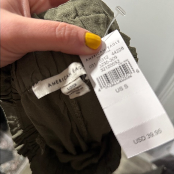 American Eagle Outfitters Green Wide Leg crop Pants - Picture 4 of 6